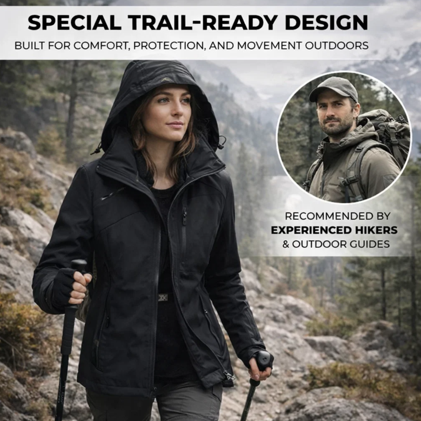 Hike Balance Apex Windbreaker Jacket – Windproof Softshell Outdoor Coat (Unisex)