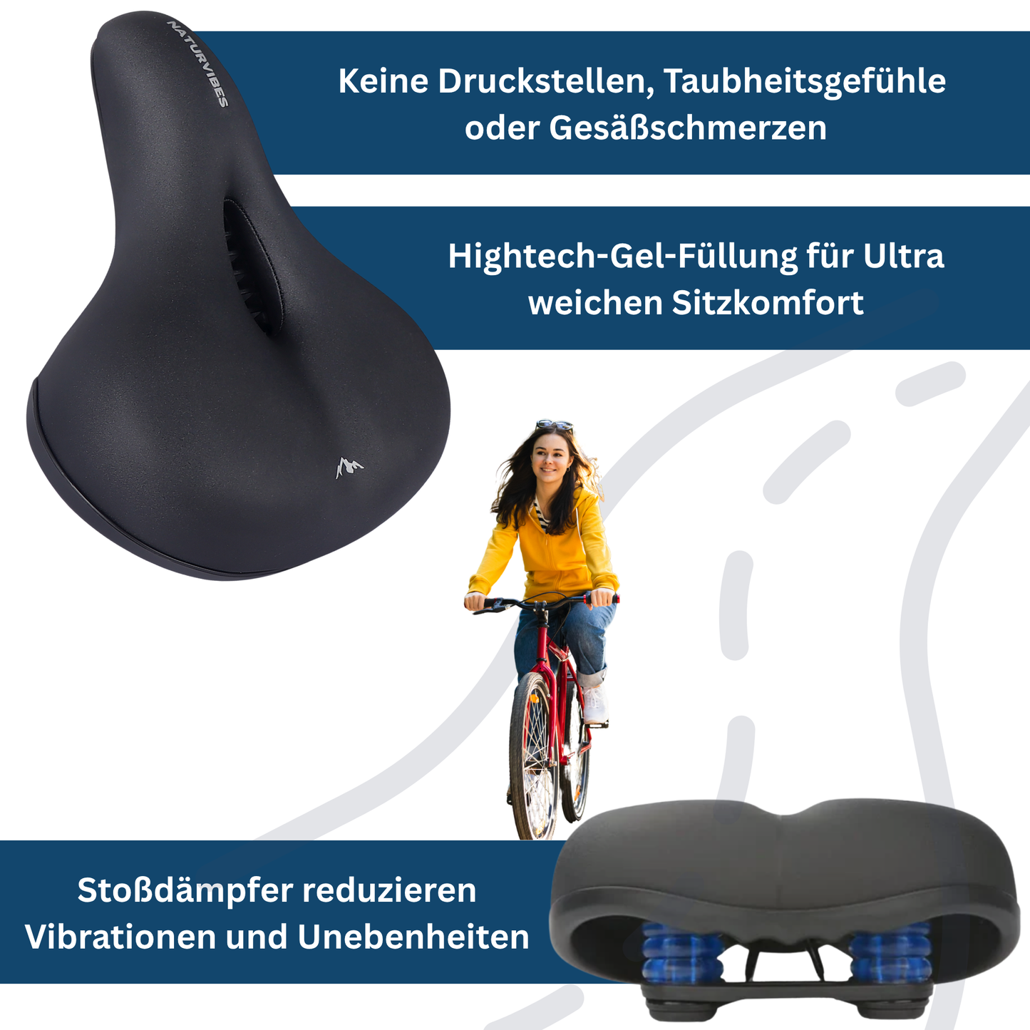 All‑Day Comfort Bike Saddle