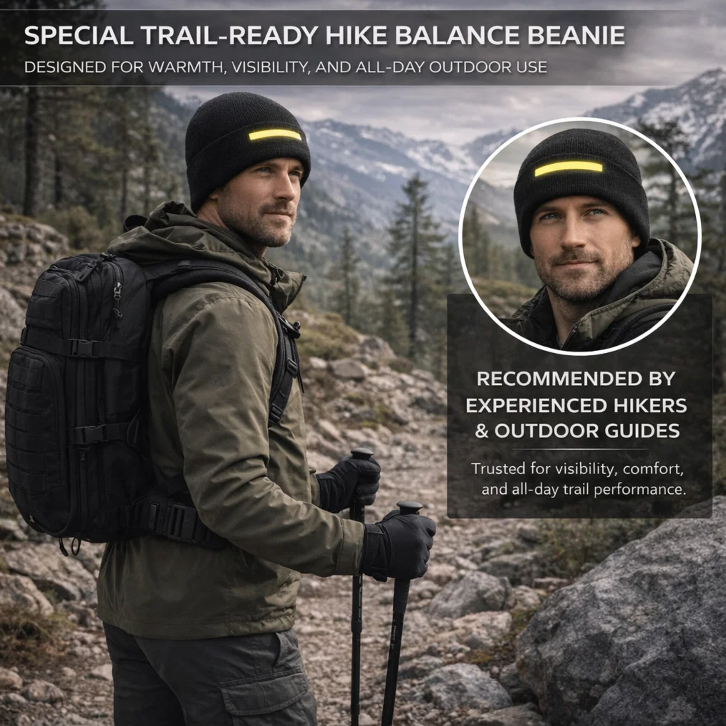 Hike Balance AlpineGuard Hiking Beanie – Insulated Outdoor Winter Hat (Unisex)