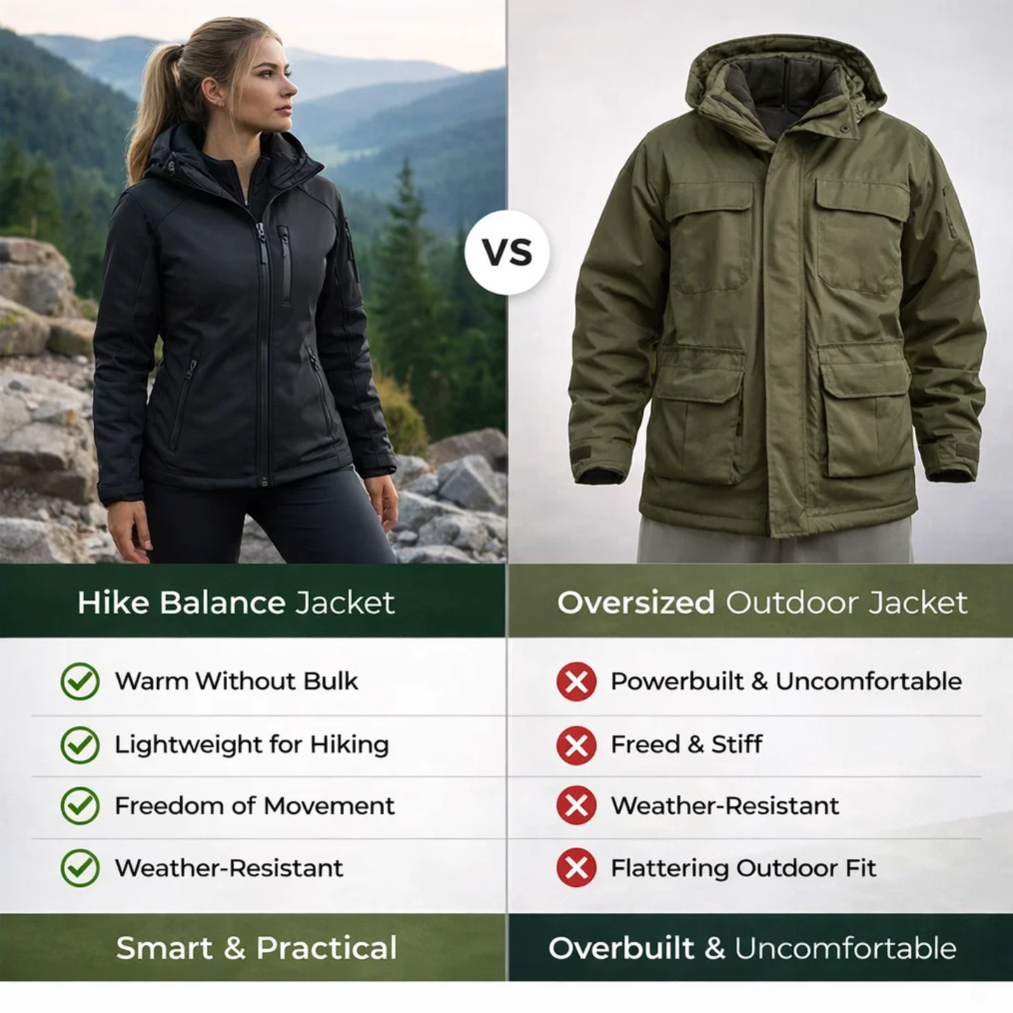Hike Balance Apex Windbreaker Jacket – Windproof Softshell Outdoor Coat (Unisex)