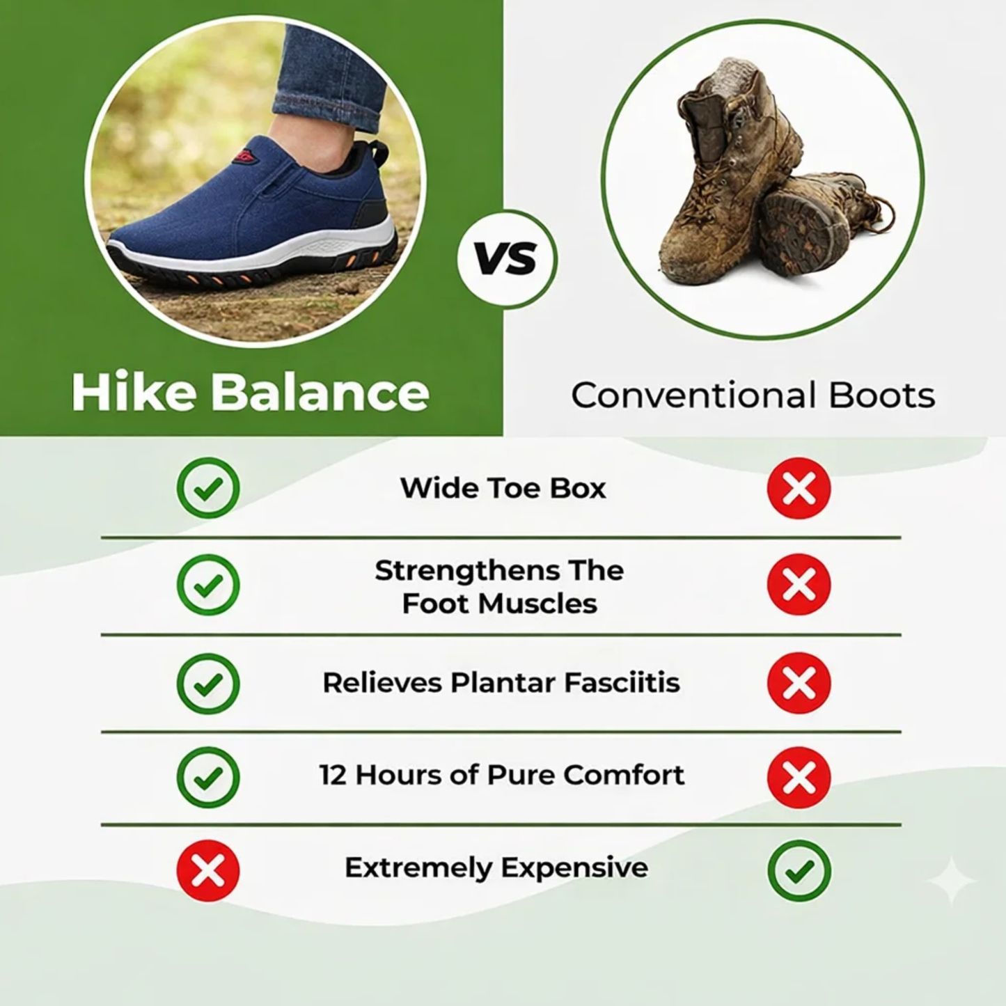 Hike Balance Glide – Durable Non-Slip Slip-On Hiking Shoes (Unisex)