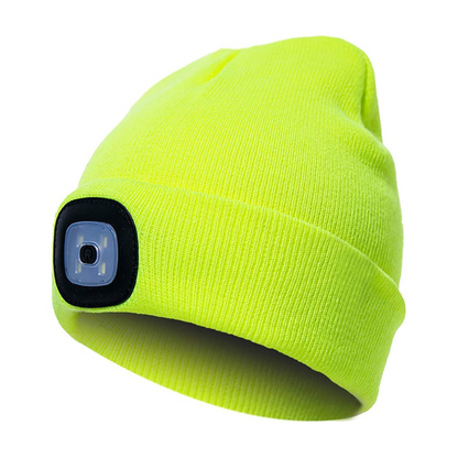 LED Headlamp Beanie - Rechargeable Hands-Free Lighted Winter Hat