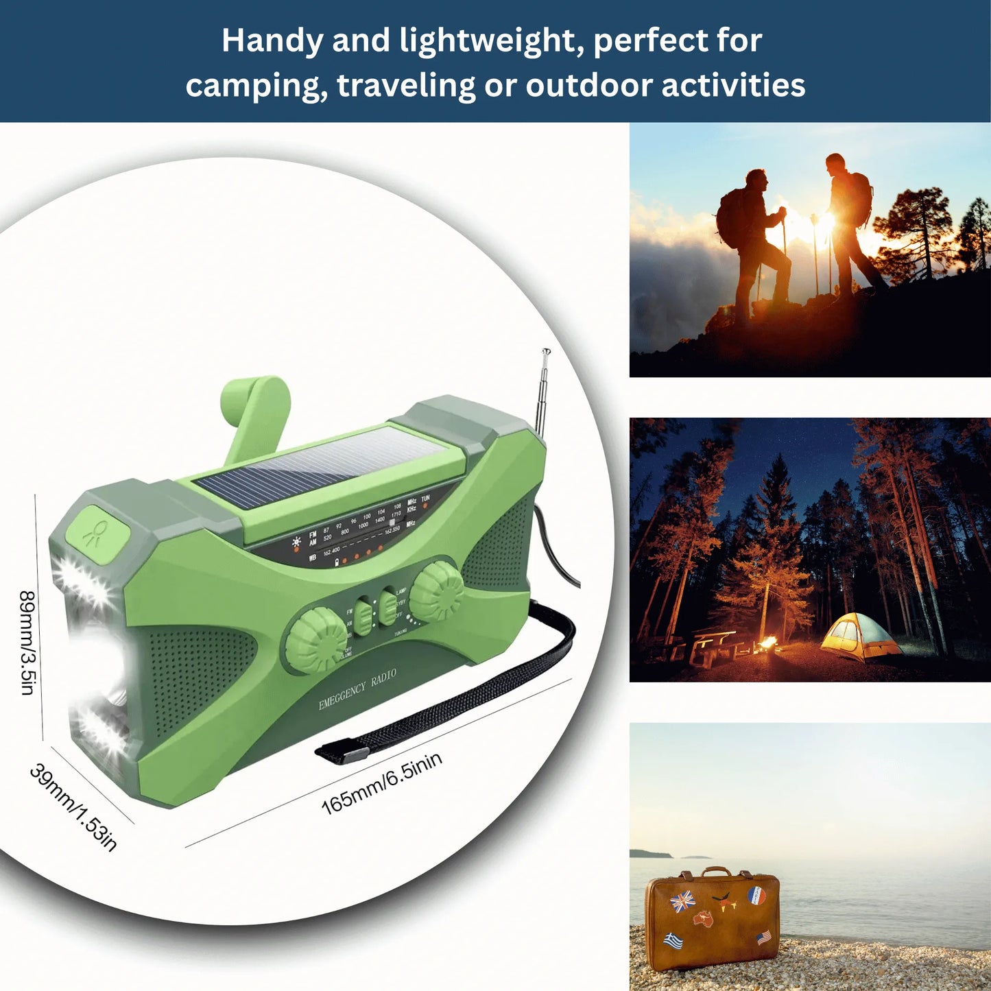Multi‑Power Emergency Radio & Light
