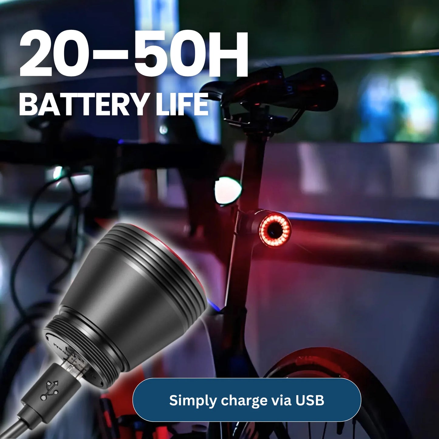 Auto Brake Detection & USB Rechargeable Rear Light